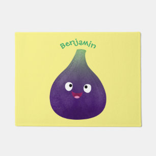 Felpudo Personalizado de fruta púrpura feliz