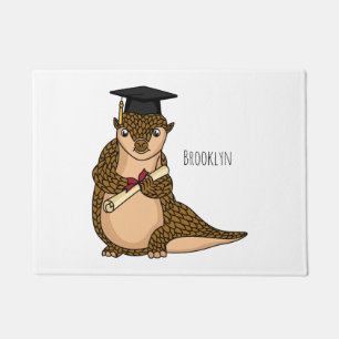 Felpudo Personalizado de graduación de pangolin lindo