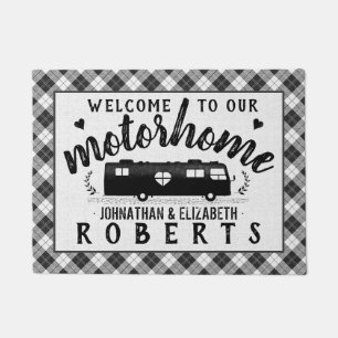 Felpudo Personalizado de granja RV Rustic Grey Plaid