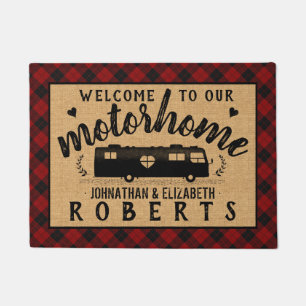Felpudo Personalizado de granja RV Rustic Red Plaid