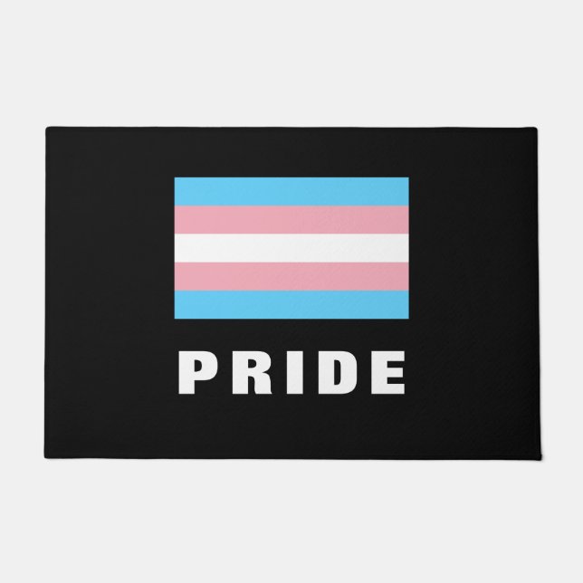 Felpudo PERSONALIZADO de la bandera del orgullo transgéner (Anverso)