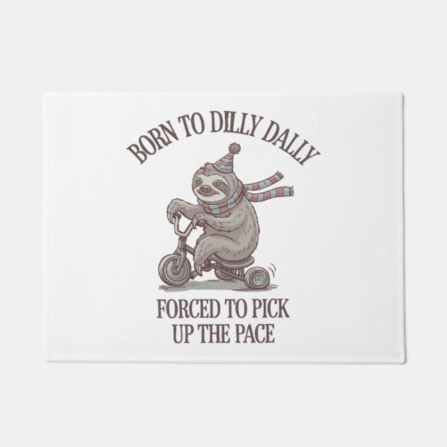 Felpudo Personalizado de motocicletas Lazy Sloth Retro (Anverso)