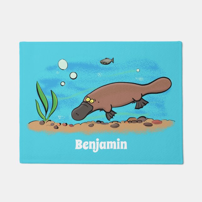 Felpudo Personalizado de natación de Platypus Cute (Anverso)