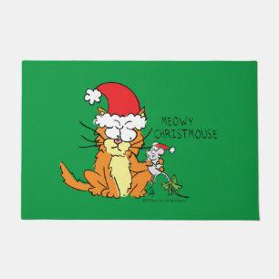 Felpudo Personalizado de Navidades divertidos con gato Rat