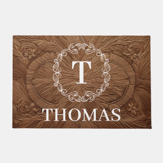 Felpudo Personalizado de nombre de familia personalizado D (Anverso)