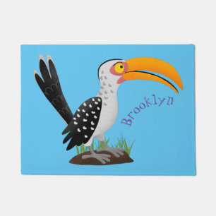 Felpudo Personalizado de pájaro safari de buey amarillo di