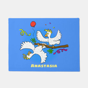 Felpudo Personalizado de pájaros de cacatúa graciosa