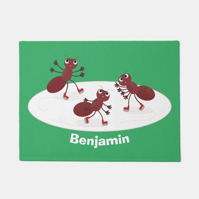 Felpudo Personalizado de patinaje sobre hielo de hormigas  (Anverso)