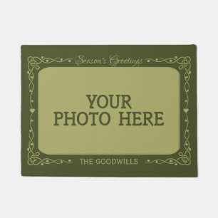 Felpudo Personalizado de saludos de temporada Foto y alfom