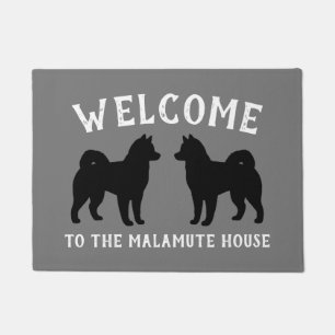 Felpudo Personalizado de siluetas de perro de Malamute