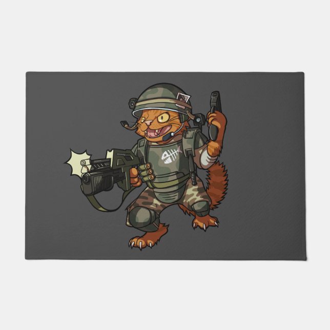 Felpudo Personalizado de tiro de gatito marino de ciencia  (Anverso)