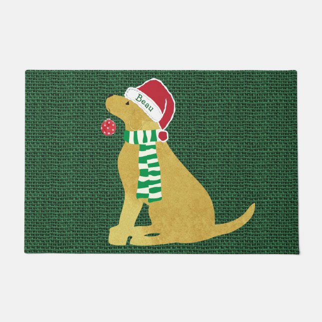 Felpudo Personalizado de vacaciones de Cute Navidades Gold (Anverso)