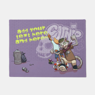 Felpudo Personalizado del Graffiti de Skateboard Alley Cat