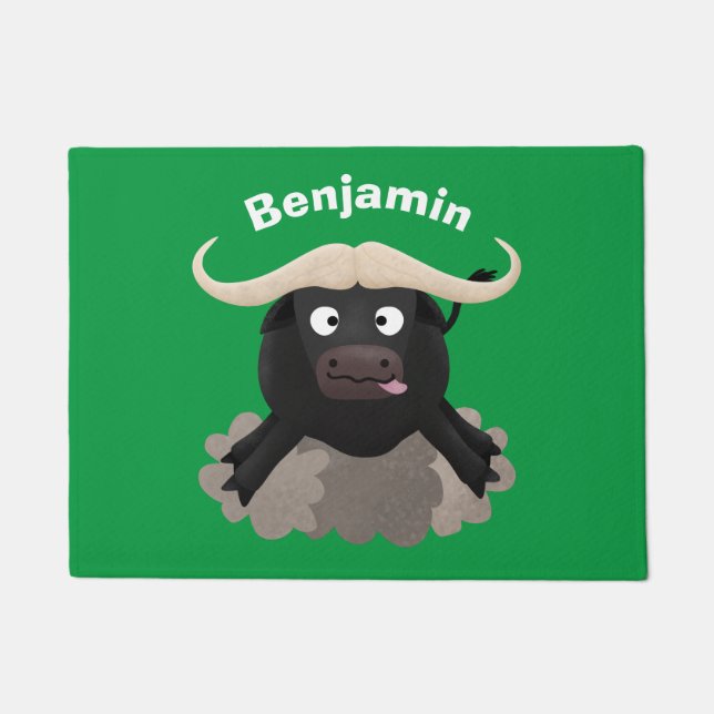 Felpudo Personalizado divertida de búfalo de agua corrient (Anverso)