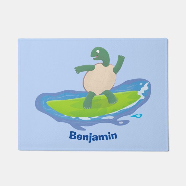 Felpudo Personalizado divertida de la ola de tortugas (Anverso)