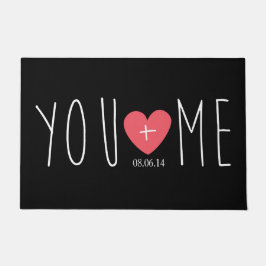 Felpudo Personalizado el corazón con fecha Boda