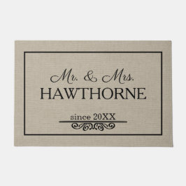 Felpudo Personalizado elegante moda Nombre de pareja con f