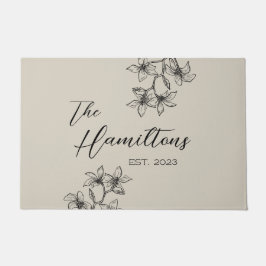 Felpudo Personalizado floral de granja Beige