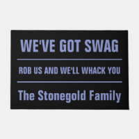 Personalizado gracioso Textos Mafia Swag doormat