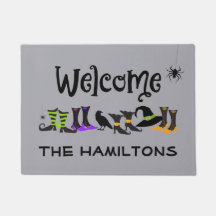 Personalizado Halloween Welcome Mat Con Nombre De 