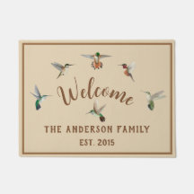 Personalizado Hummingbirds Doormat