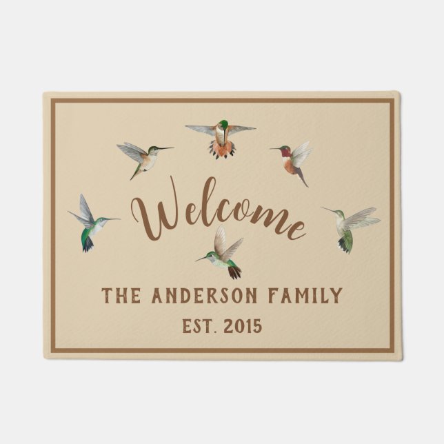 Felpudo Personalizado Hummingbirds Doormat (Anverso)