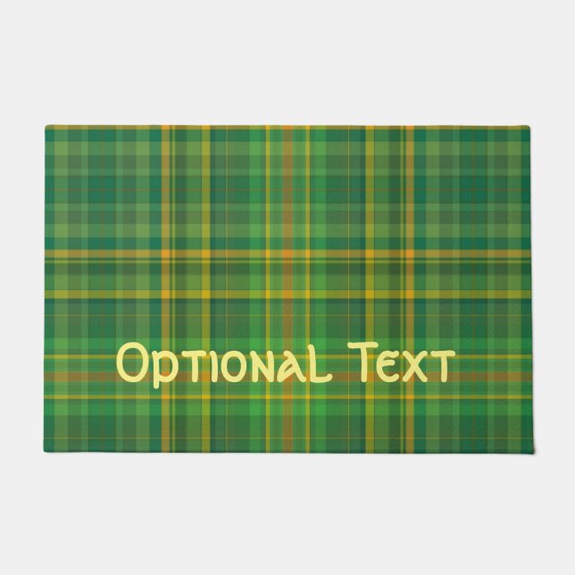 Felpudo Personalizado irlandés de Green Plaid (Tartán) (Anverso)