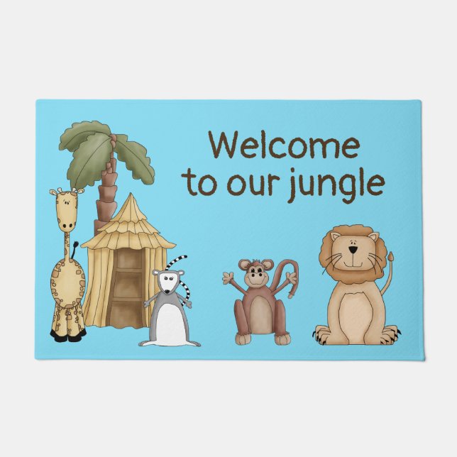 Felpudo Personalizado Jungle Animals Door Mat (Anverso)