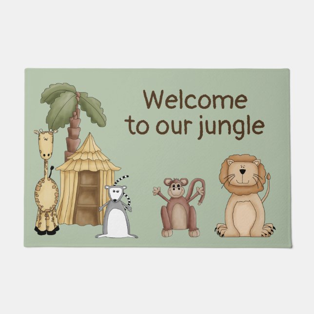 Felpudo Personalizado Jungle Animals Door Mat (Anverso)