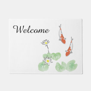 Felpudo Personalizado Koi Pond White