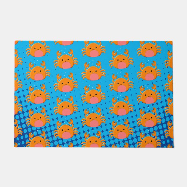 Felpudo Personalizado lindo bebé cangrejo océano azul (Anverso)