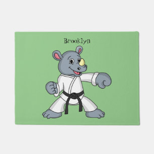 Felpudo Personalizado lindo rhino kung fu personalizado