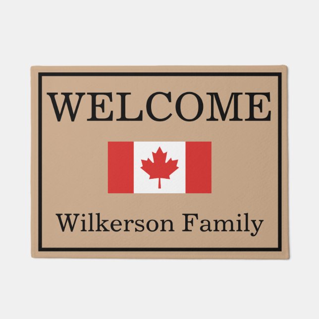 Felpudo Personalizado Marca Canadiense Nombre Familia Door (Anverso)