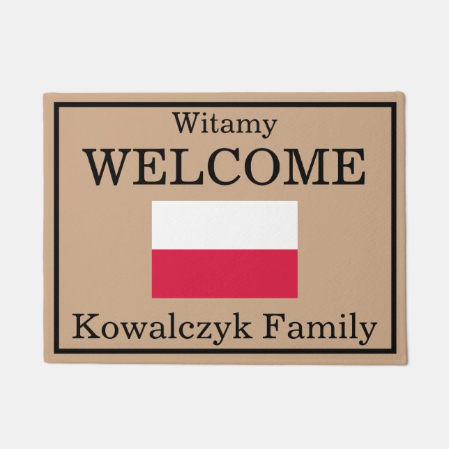 Felpudo Personalizado Marca Polonia Nombre Familia Puerta  (Anverso)