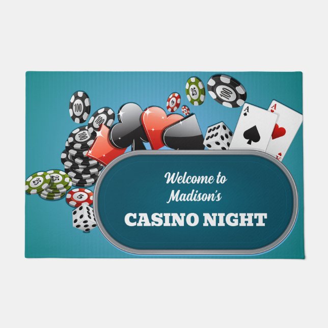 Felpudo Personalizado Mensajes de texto Casino / Poker (Anverso)