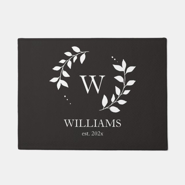 Felpudo Personalizado Monograma moderno elegante casa inic (Anverso)