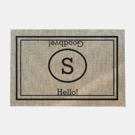 Felpudo Personalizado Monogrammed Hola y adiós Rustic