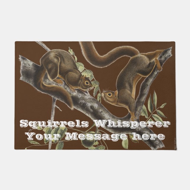 Felpudo Personalizado Naranja barriga Squirrel (Anverso)