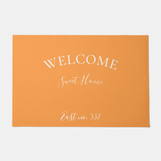 Felpudo Personalizado Naranja Blanco Moderno Doormat de bi