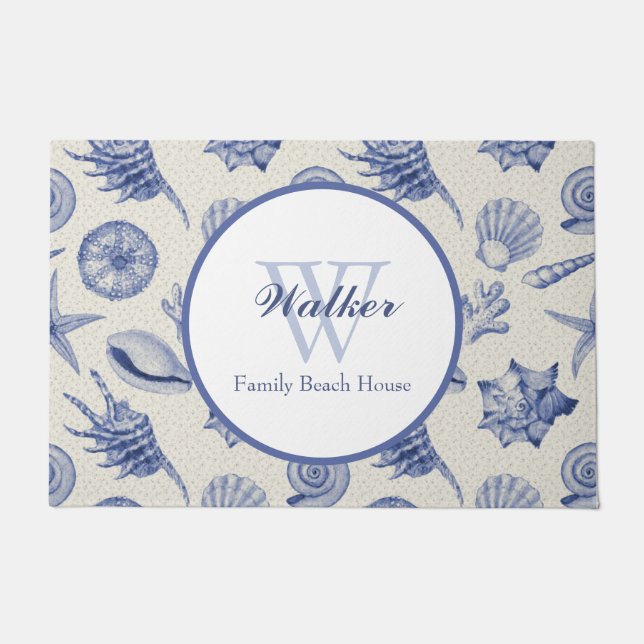 Felpudo Personalizado Náutico Temático De Las Agujas Azule (Anverso)