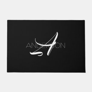 Felpudo Personalizado negro blanco simple moderno