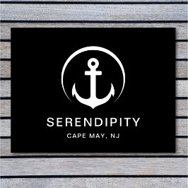 Felpudo Personalizado negro de ancla náutica moderna