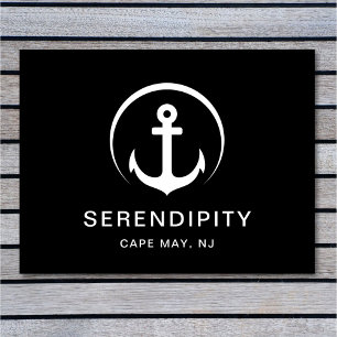 Felpudo Personalizado negro de ancla náutica moderna