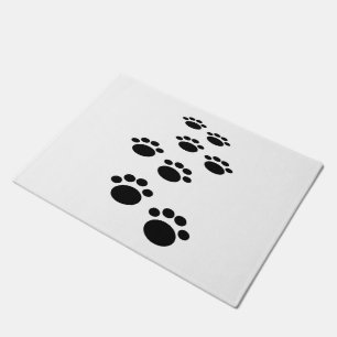 Felpudo Personalizado negro lindo Mascota Paw Trail