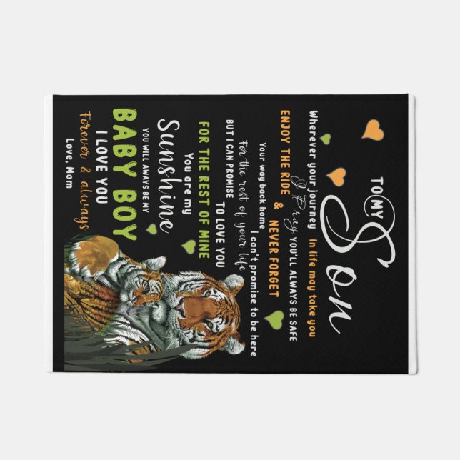 Felpudo Personalizado Para Mi Hijo De Mamá Amada (Anverso)