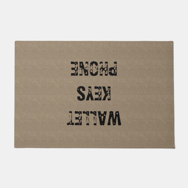 Felpudo Personalizado recordatorio Claves de billetera Tel (Anverso)