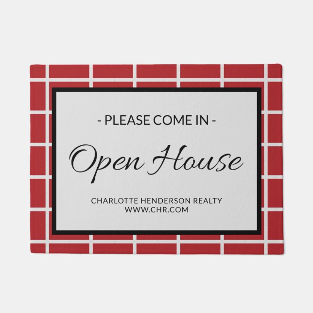 Felpudo Personalizado Red Inmobiliaria Open House Doormat (Anverso)