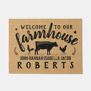 Felpudo Personalizado rústico del pollo de la vaca del