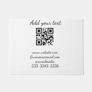 Felpudo personalizado simple código QR agregar su nombre t