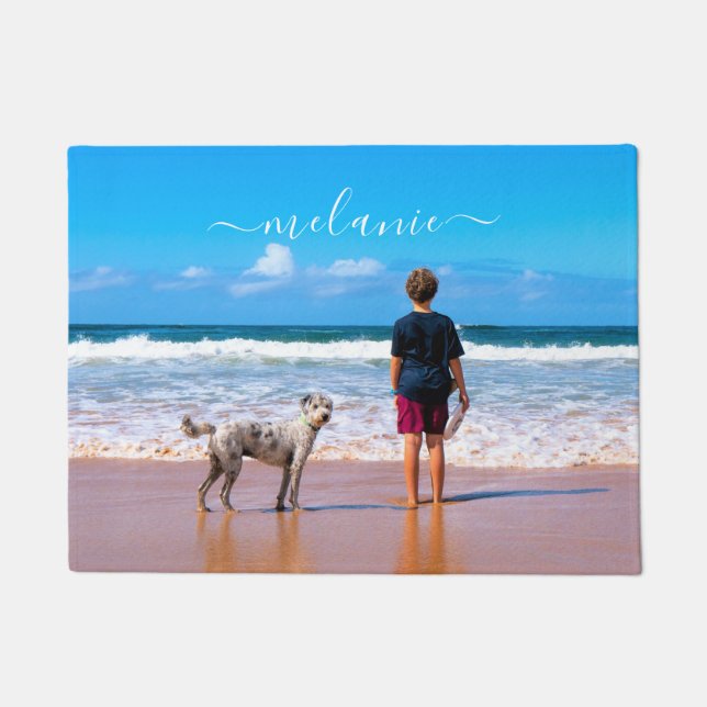 Felpudo Personalizado Su Mascota Foto Doormat Nombre Perso (Anverso)